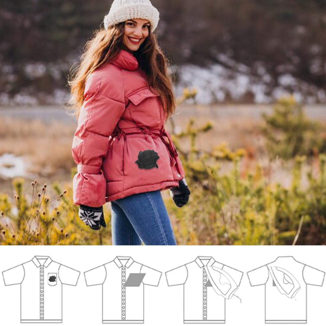 Toppe Termoadesive Nere Toppe Termoadesive Con Rose Nere