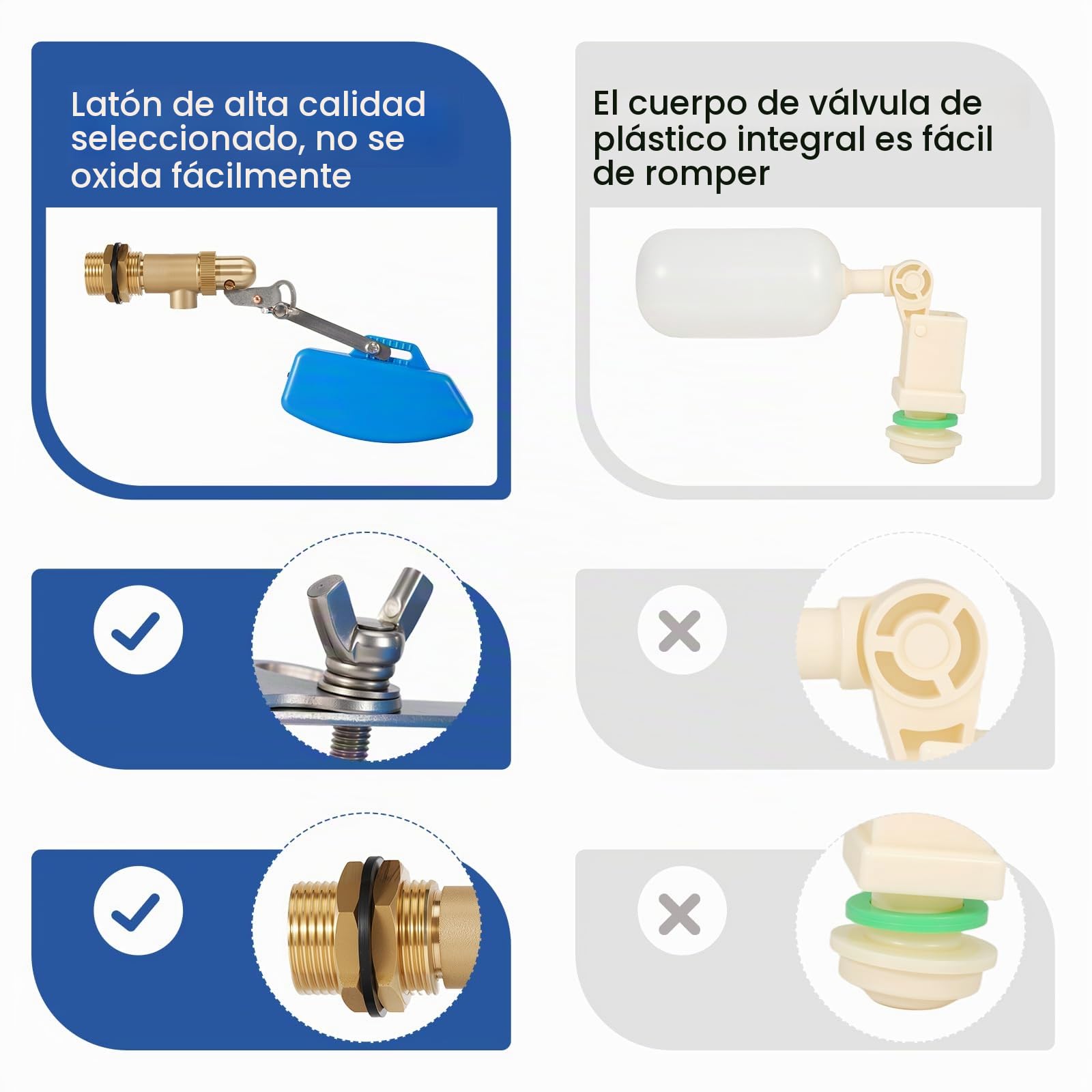 Válvula de Flotador de Latón 3/4 Pulgadas, Regulación Automática de Nivel de Agua para Estanque, Granja, Ganado, Cabras, Caballos y Depósitos de Vehículos, Pack de 2