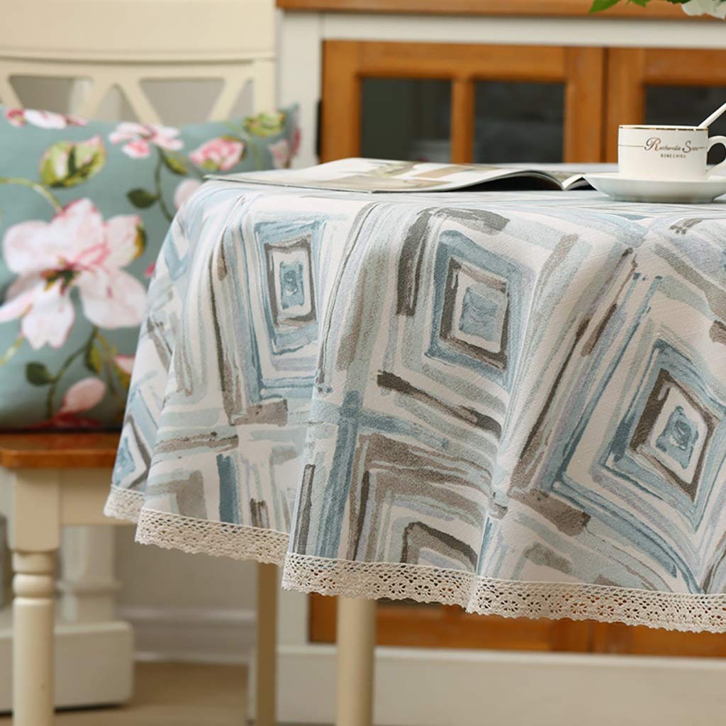 Nappe de broderie à la main en dentelle élégante pour table ronde