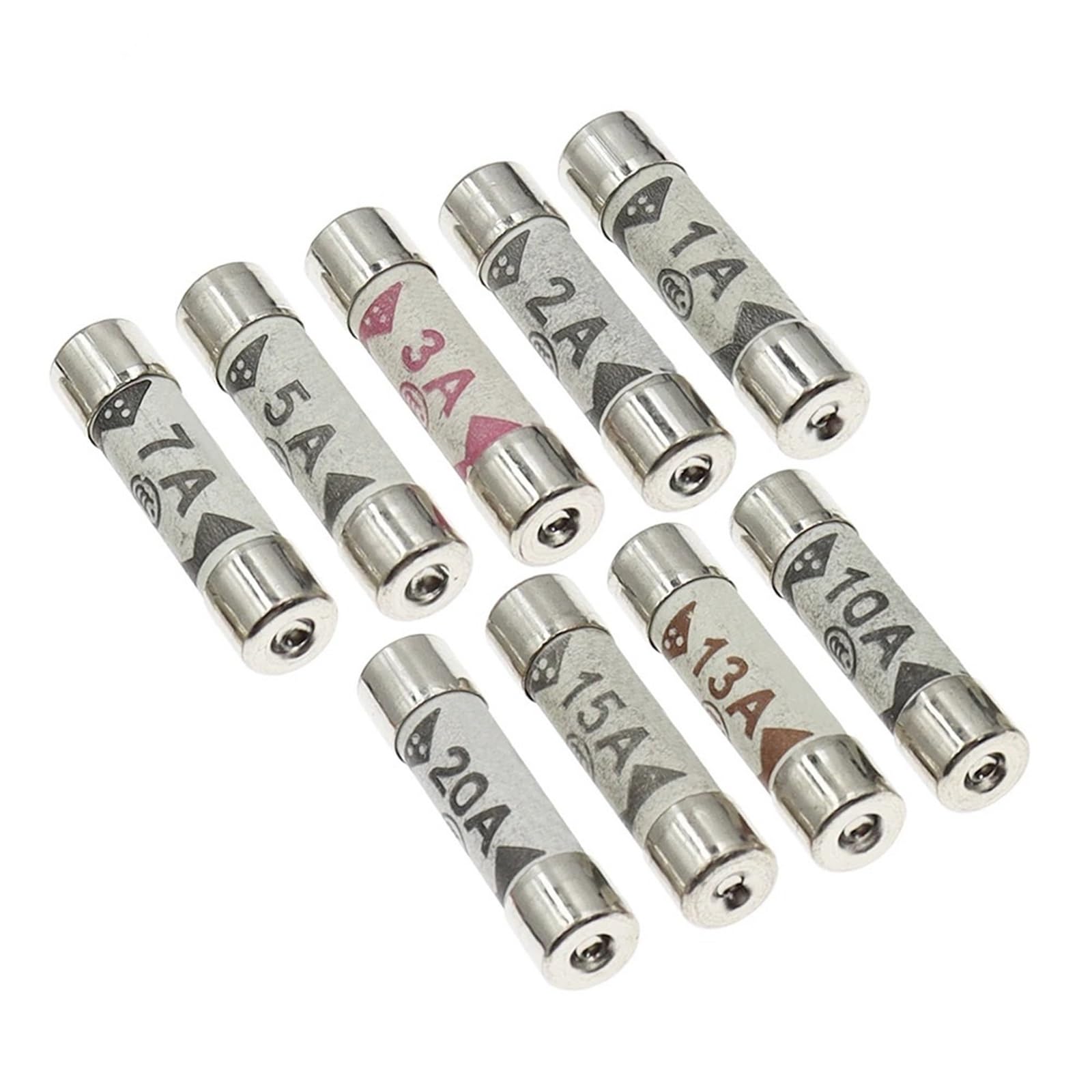 KSZHZYMGX 10PCS Fuses BS1362 6 * 25 Filling Ceramic fuse 1A 2A 3A 5A 10A 13A 15A 20A 240V(7A)