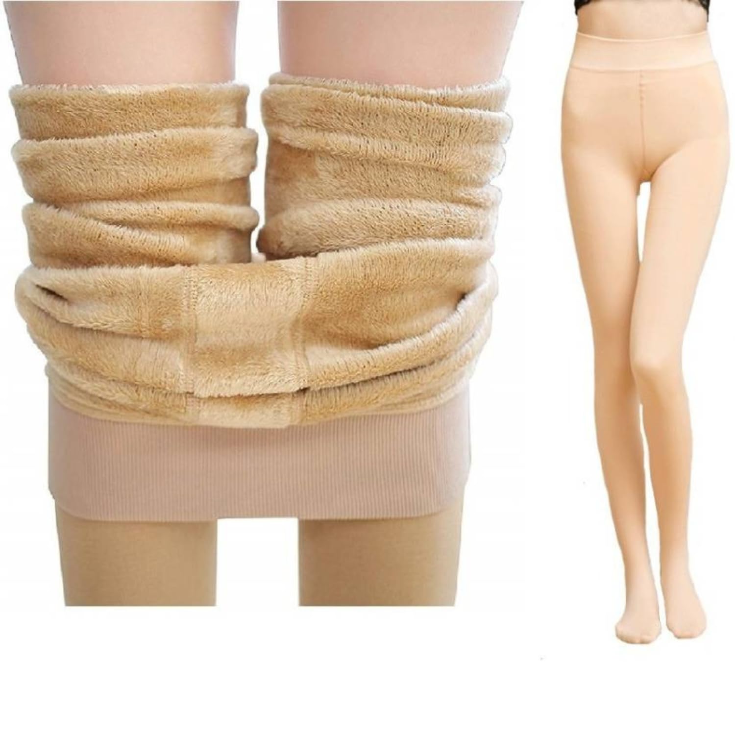 Women's Warm Fleece Lined Leggings – High-Waisted Thermal Winter Pants for Cold Weather (28-34 Size) (in, Numeric, 30, Regular, Skin Socks)-image-27