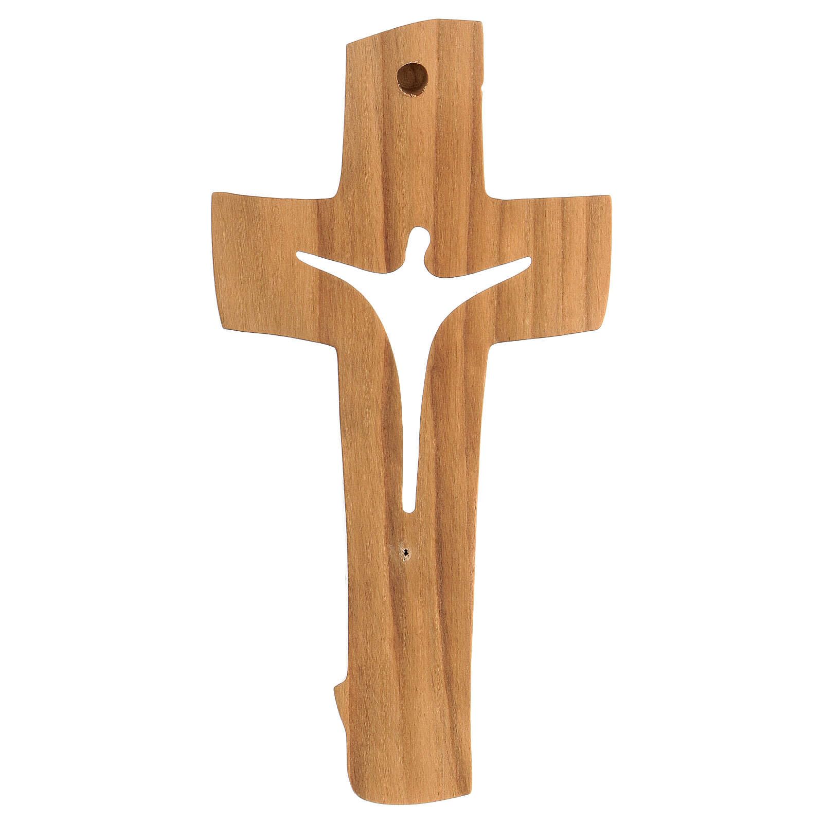 Holyart Crocifissi in legno: Croce della Pace Ambiente Design legno ciliegio Valgardena satinato, 16 cm (6.3 inc.)