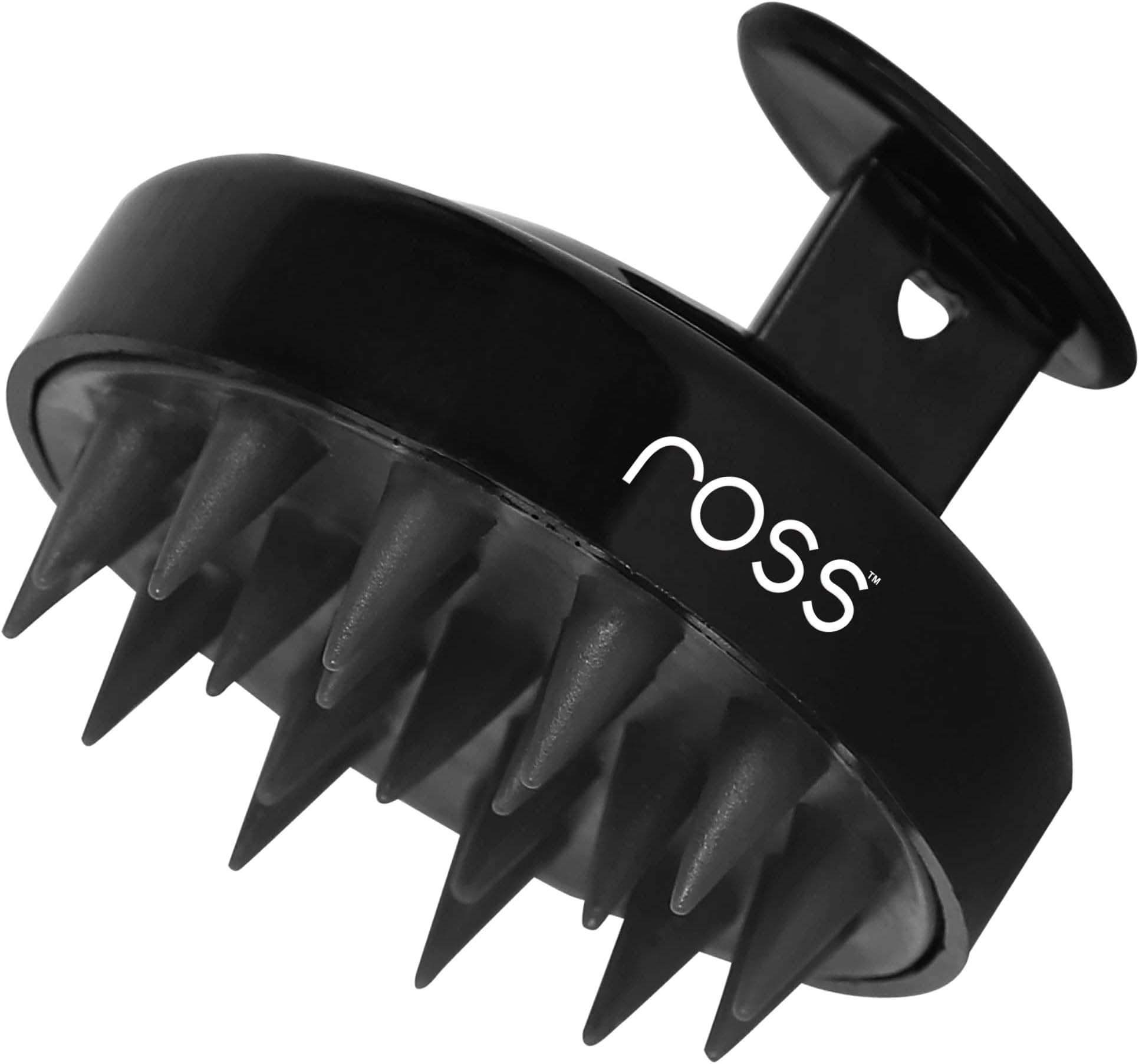 Ross Round Hair Scalp Manual Head Massager Shampoo Hair Brush, Super Soft Bristles for Exfoliating, Anti-Dandruff (Black)