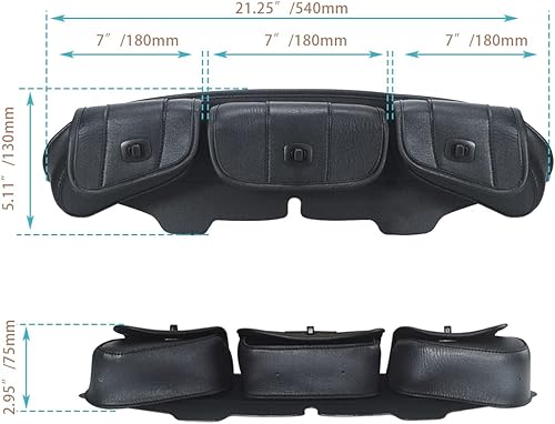Miniatura 7 de FOVPLUE Bolsa para Parabrisas, Bolsa de Carenado Batwing de Tres Bolsillos para Harley Electra Glide Street Glide Trike FLHTCUI FLHTCUTG FLHXXX