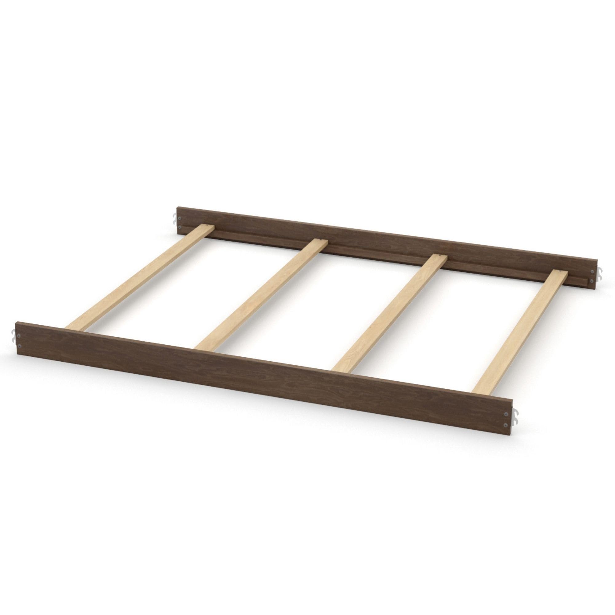 Full-Size Conversion Kit Bed Rails for Evolur Cribs - Solid Wood Crib Convertible Kit to Kids Bed - Transitional Style Rails & Easy-to-Install Child Essentials for Safety (Antique Brown)