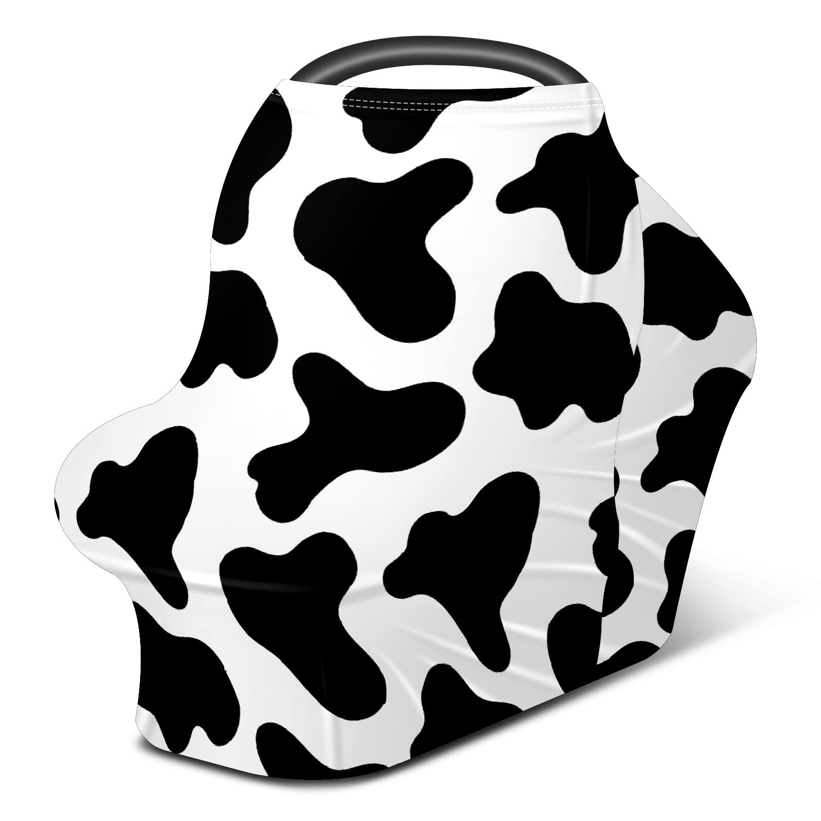 Baby Car Seat Stroller Covers Black Cow Spot Print Nursing Cover Breastfeeding Scarf Soft Breathable Stretchy Coverage Carseat Canopy Cover for Boys and Girls Soft Breathable Multi Use