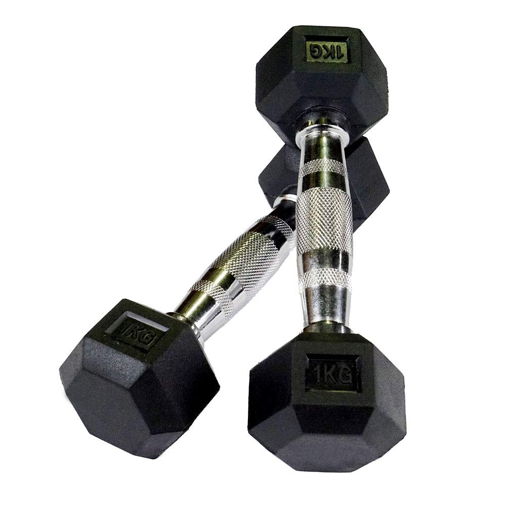 Rubber Hex Dumbbell in Kg- sold in pair-2 PCS