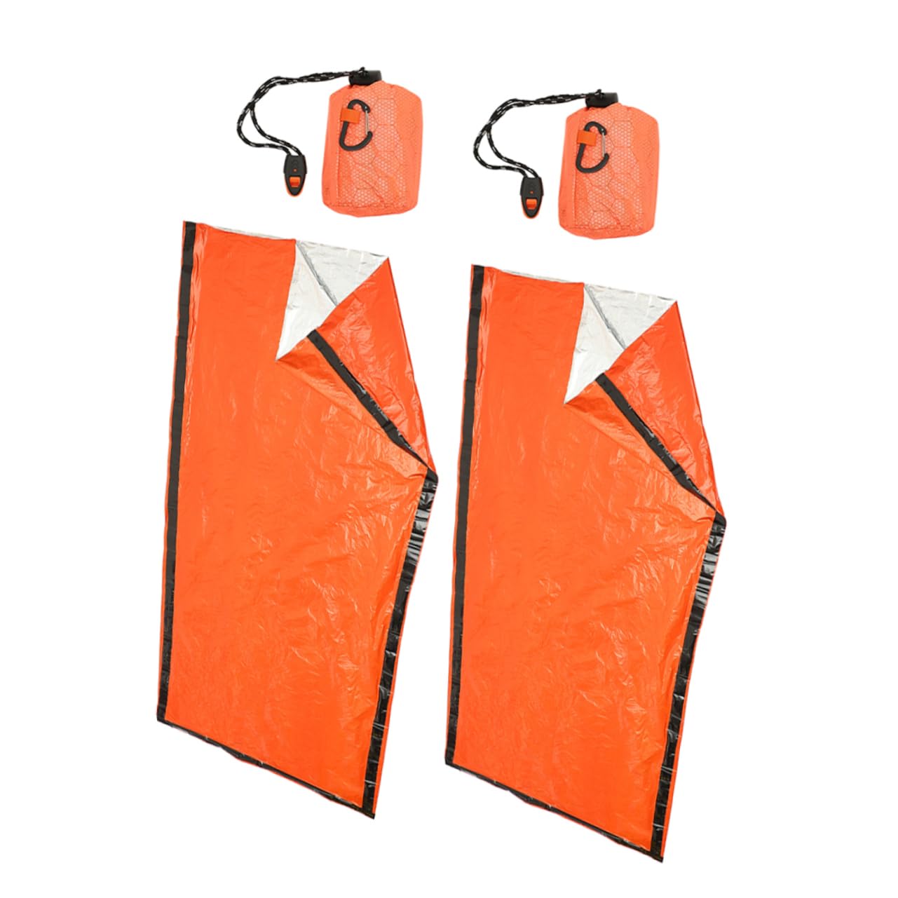 ibasenice 2pcs Pe Film Survival with Drawstring Sack Lightweight Emergency Bivy Sack for Camping Hiking Travel and