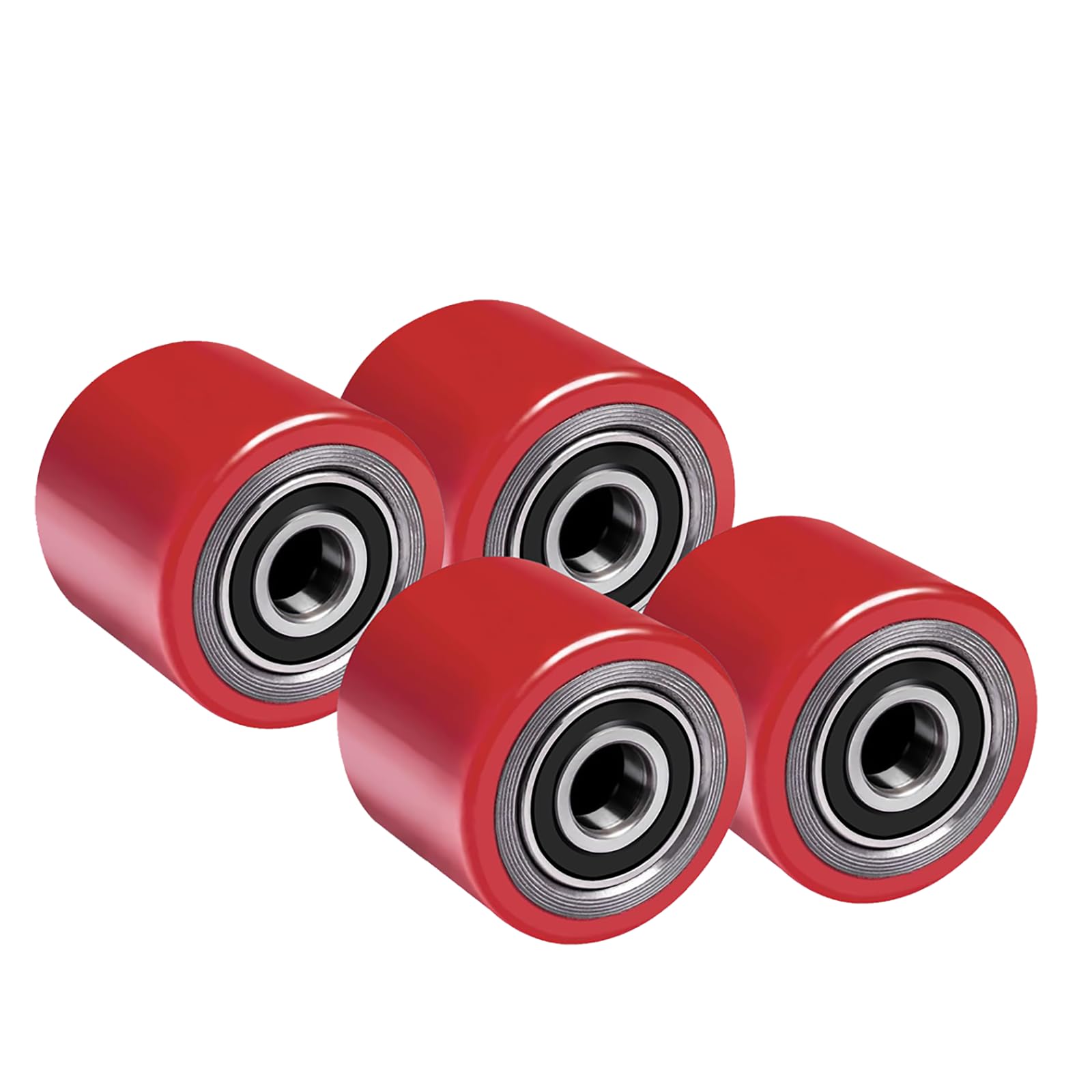 4 Stück 80 x 70 mm Polyurethan Hubwagenrollen Kugellager Räder für Hubwagen Ersatzteilen Ersatzrollen Belastung bis 600 KG