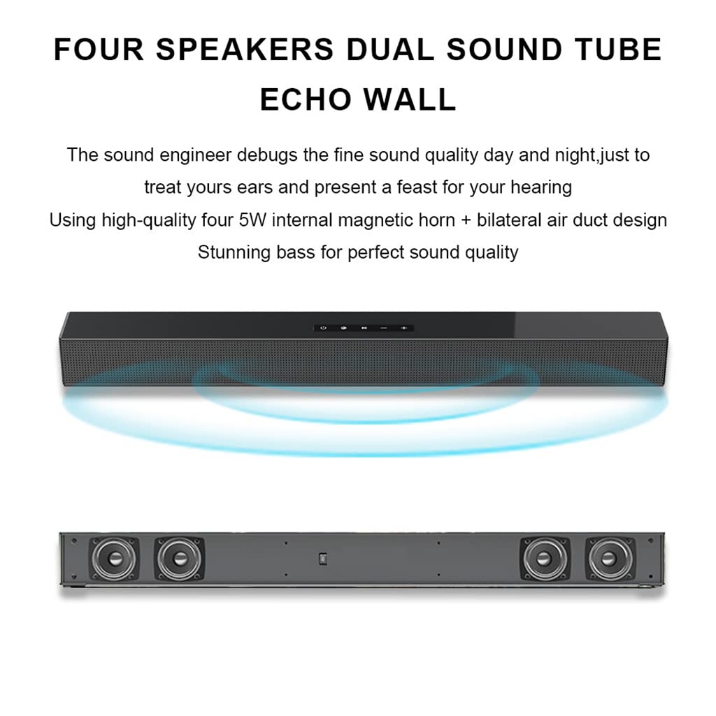 DLOETT Barra de Sonido Altavoz para TV Altavoz Bluetooth inalámbrico y con Cable Sistema de Sonido Envolvente para Cine en casa Barra de Sonido con subwoofer Incorporado