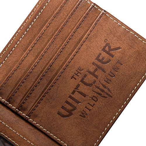JINX The Witcher 3 White Wolf Logo Bi-Fold Wallet, Brown, Standard Size3