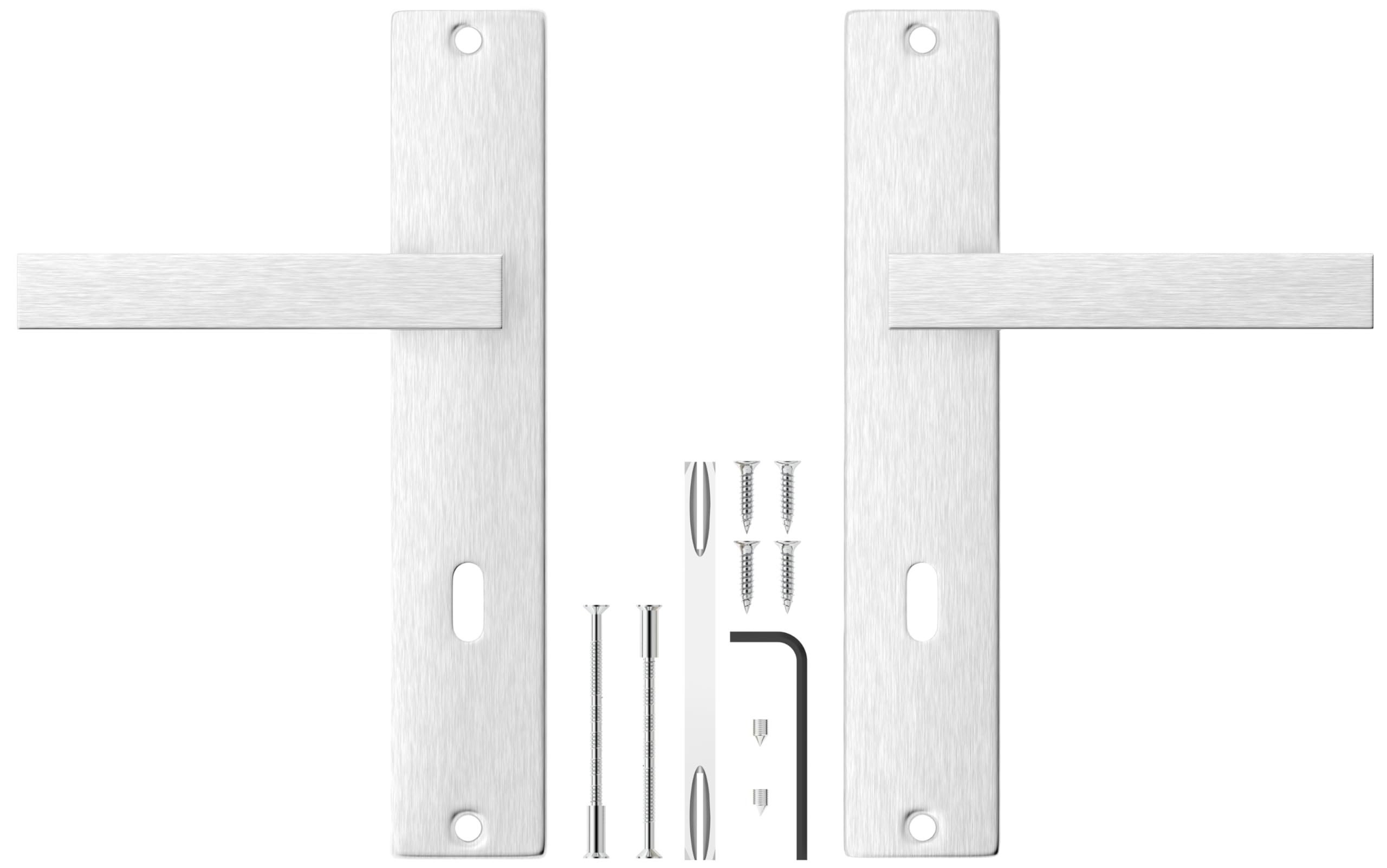 ERGO line CUBE Edelstahl Türbeschlag Türgriff für Zimmertüren BB Langschild Drückergarnitur, Türbeschlag, Türklinke, Türdrücker