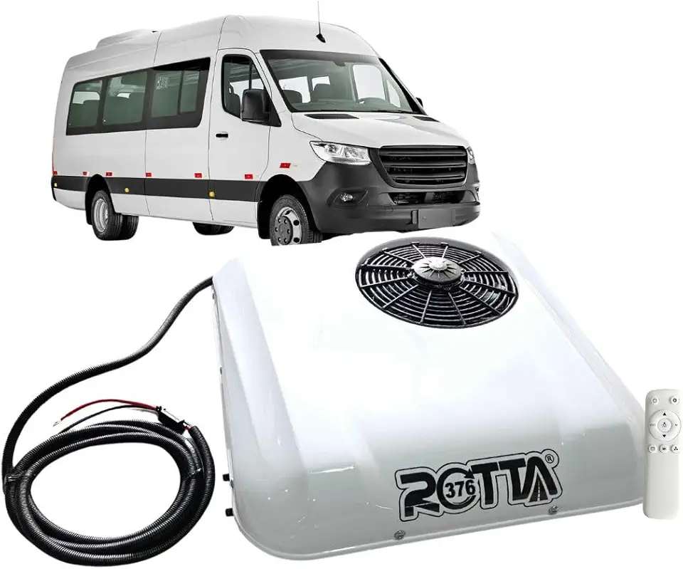Kit Ar Condicionado Teto Motorhome Caminhão Van Trailer Elétrico Portátil Inverter 12v 7000 BTU