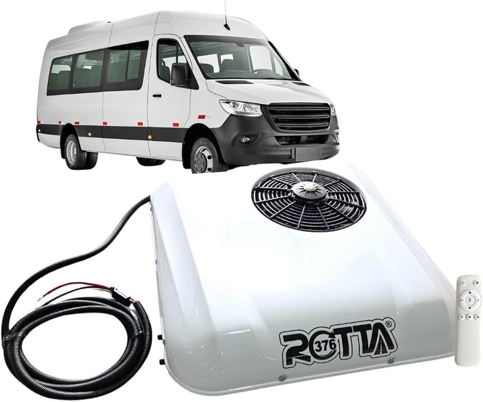 Kit Ar Condicionado Teto Motorhome Caminhão Van Trailer Elétrico Portátil Inverter 12v 7000 BTU