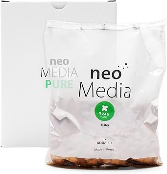 Aquario Neo Media Quad - Ceramic Aquarium Bio Filter Blocks - Freshwater, Saltwater, Pond, Tank Canister, Sump - Porous Internal Filtration Structure, Even Water Flow Circulation & Clarity - Pure, 1L