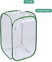 Vista 2 de Jaula grande de 23.6 pulgadas para insectos con diseño de mariposa y orugas, 6 paneles de malla de 15.7 x 15.7 x 23.6 pulgadas de alto