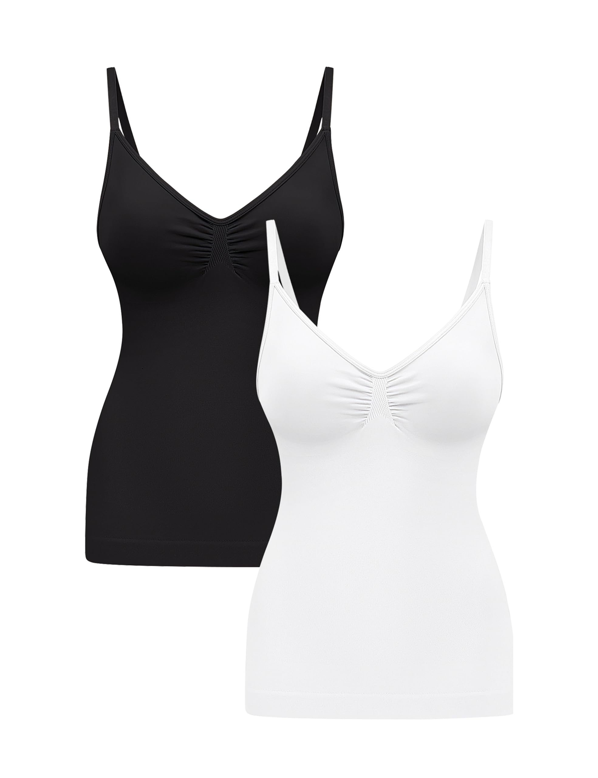 EUYZOU Womens Tummy Control Shapewear Tank Tops Seamless V-Neck Compression Tank Tops Body Shaper Camisole