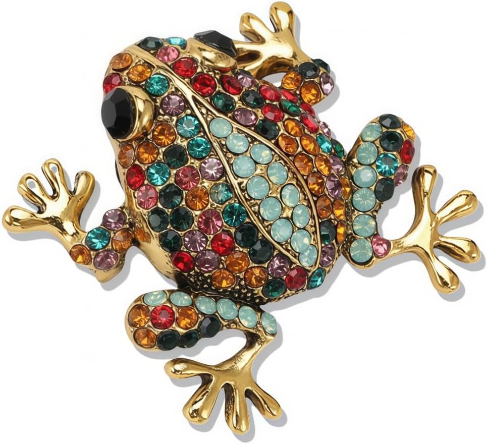 Cute Frog Brooch and Pins for Women Men Lucky Brooches Gift