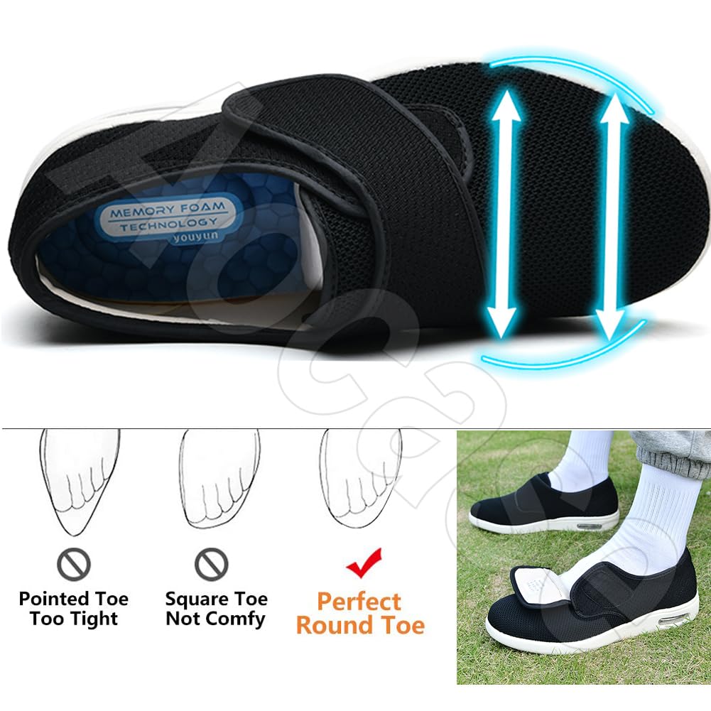 Scarpe Ortopediche Donna, Scarpe Sanitarie Uomo, Scarpe Unisex per Il Supporto dell'Arco Plantare Pantalone di Fissaggio Tattile Traspirante Pantofola per Piedi Gonfie,Blu,38 EU