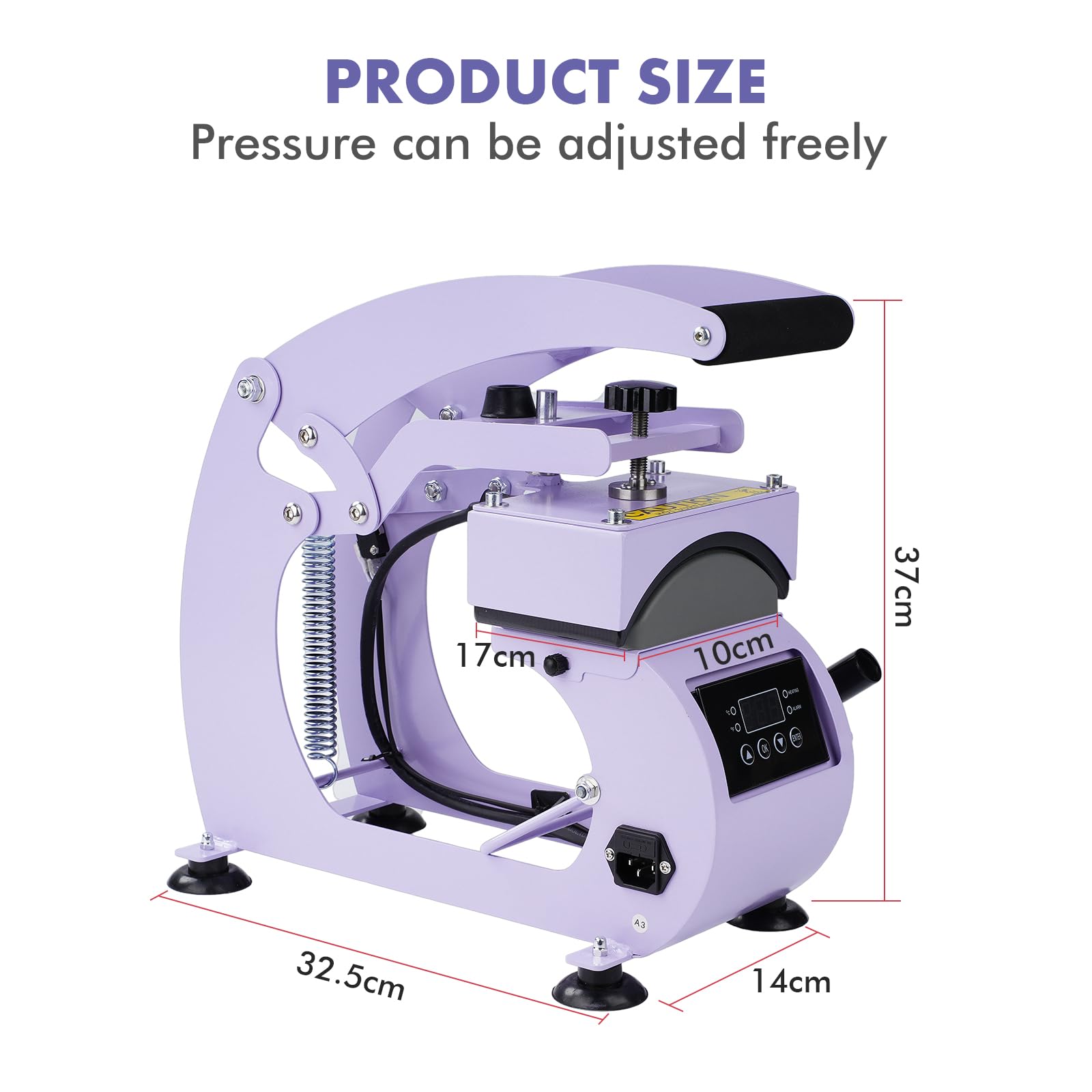 Prensa de Calor para Sombreros, 9,5 x 15 cm Máquina de Prensa de Calor, Rotación de 360 °, Anti-Adhesiva Prensa de Impresión para Sombreros Prensa Automática para Nailon, Lino, Hilo
