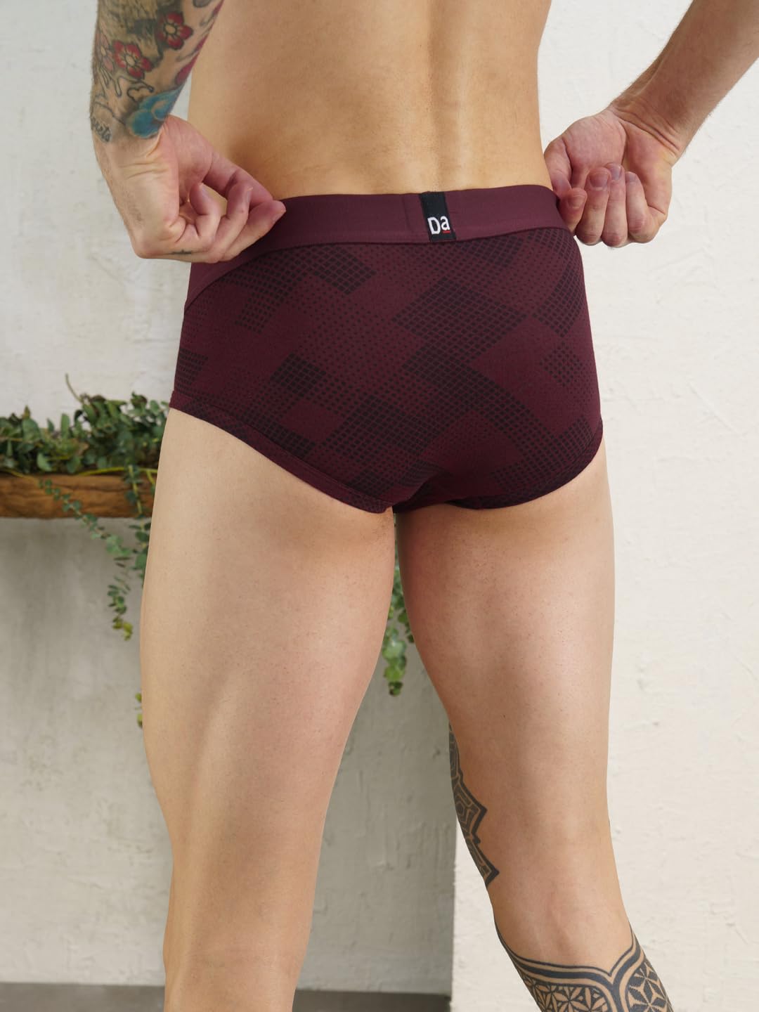 DAMENSCH Slip da uomo in cotone tinta unita, vestibilità regolare, confezione da 3, in cotone pettinato, tessuto elastico, antibatterico e cintura in microfibra