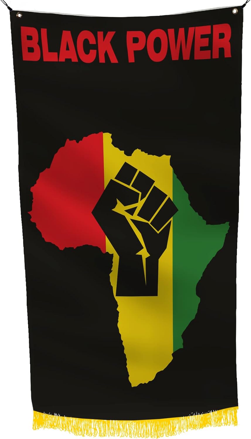 Black Lives Matter Black Power 3x5 Feet Flag Banner - Vivid Colors Double Stitched 150D Polyester Justice and Equality Banner, Anti-Racism Flag, Stand for Human Rights, Perfect for Indoor/Outdoor Use