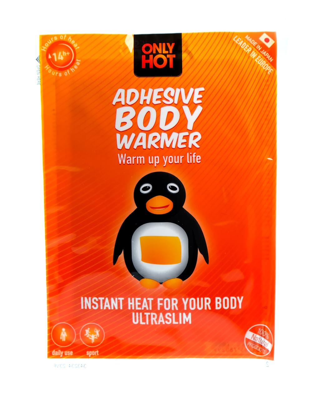 Only Hot Adhesive Body Warmers, Körperwärmer, 14 Stunden Wärmedauer, gebrauchsfertig, selbstheizend, 100% natürlich, selbstklebend, 40 Stück