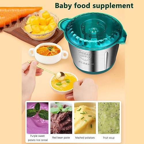 Miniatura 8 de Food Processor,Electric Food Chopper,Fast Shredding for Meat, Vegetables, Fruits and Nuts,Electric Food Chopper with 4 Large Sharp Blades for Meat,