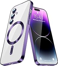 Samsung Galaxy S25 FE Case, Slim Magnetic Security Protection Military Grade Shockproof Proof Transparent Cover for Samsung Galaxy S25 FE Purple YIX