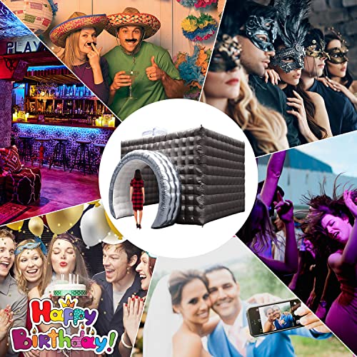 MOKMOK Inflatable Photo Booth Enclosure 2 Doors,with Led Light, Blower,for Advertising, Bars, Shopping Malls, Events, Trade Shows, Photo Booth Companies