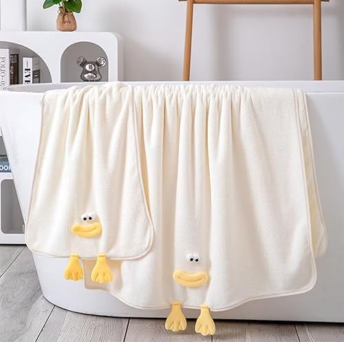 Miniatura 5 de Ailansnug Juego de toallas de baño con patrón de estrellas (1 toalla de baño, 1 toalla facial), suave y absorbente, toalla de baño de forro polar