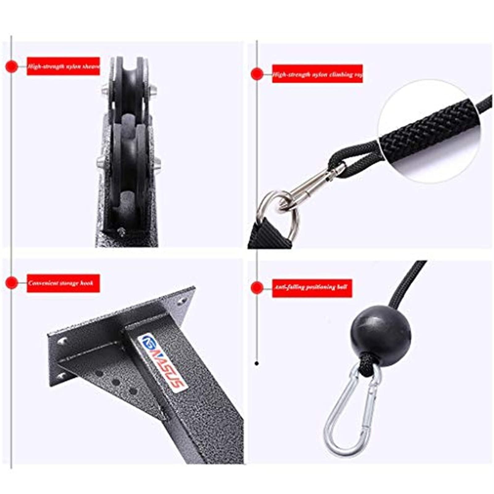 Sistema De Polea De Cable De Pared, Entrenador De Músculo Físico Completo, Adecuado para Latición De Lat, Rizo De Bíceps, Triceps Estiramientos Y Ejercicios Rectos