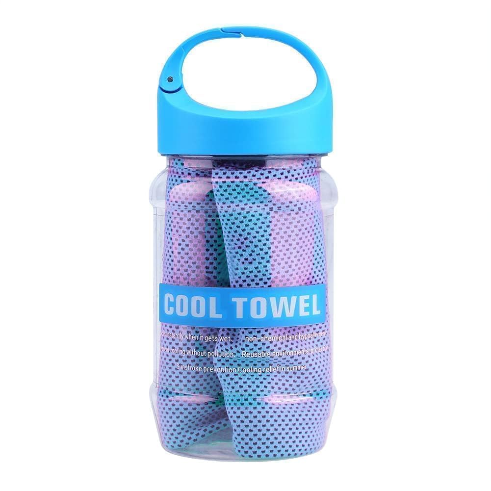Cyrank Cooling Towel, Microfiber Cool Ice Towel for Neck Soft Breathable for Fitness Guys Microfiber Stay Cool(Blue)