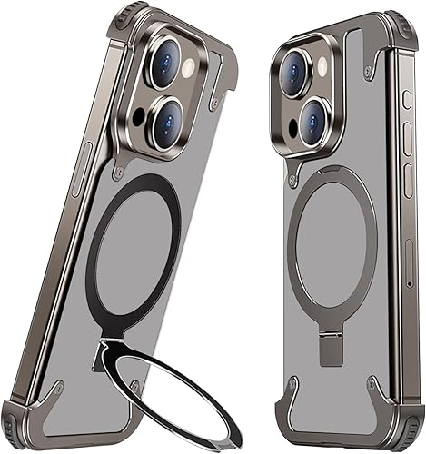 Losin Soporte magnĂ©tico para iPhone 15 de metal sin marco compatible con MagSafe protecciĂłn contra caĂdas Funda delgada a prueba de golpes con Losin Soporte magnĂ©tico para iPhone 15 de metal sin marco compatible con MagSafe protecciĂłn contra caĂdas Funda delgada a prueba de golpes con