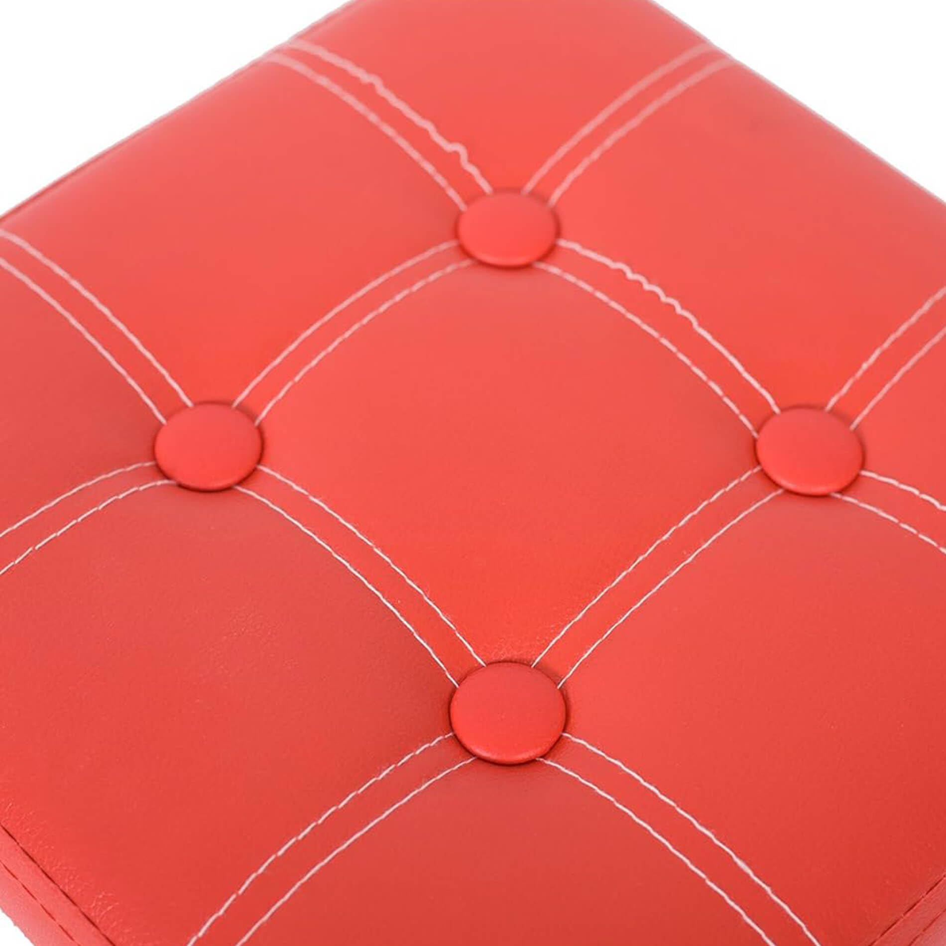 Rebecca Mobili Pouf Contenitore, poggiapiedi Seduta Rosso, cubo, Legno MDF Finta Pelle, Arredamento Moderno - Misure 30 x 30 x 30 cm (HxLxP) - Art. RE4900