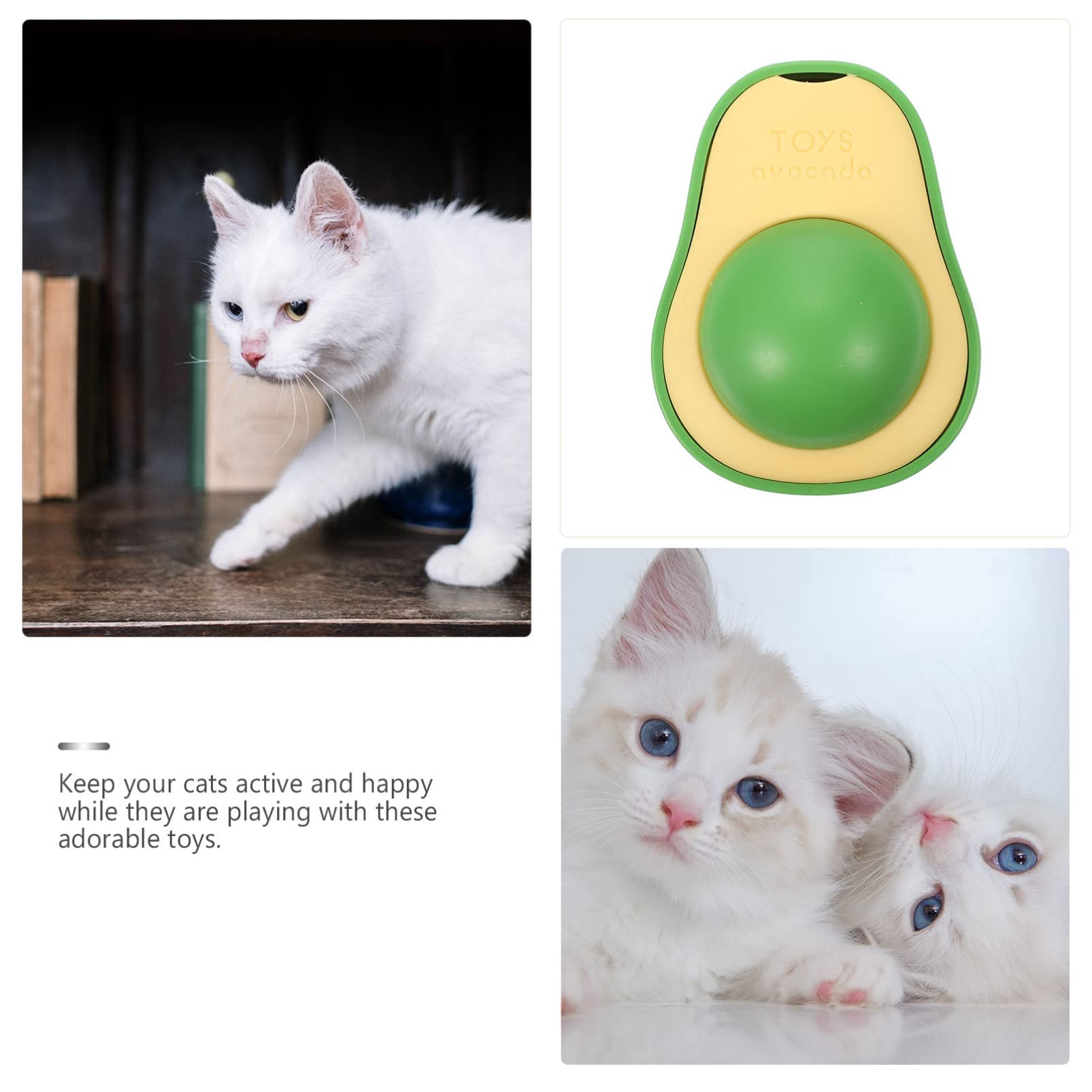 VANZACK 6pezzi Giocattoli Per Gatti Forma Di Avocado Con Catnip Giocattoli Interattivi Per Masticare e Divertirsi Per Gattini e Gatti Adulti Verde