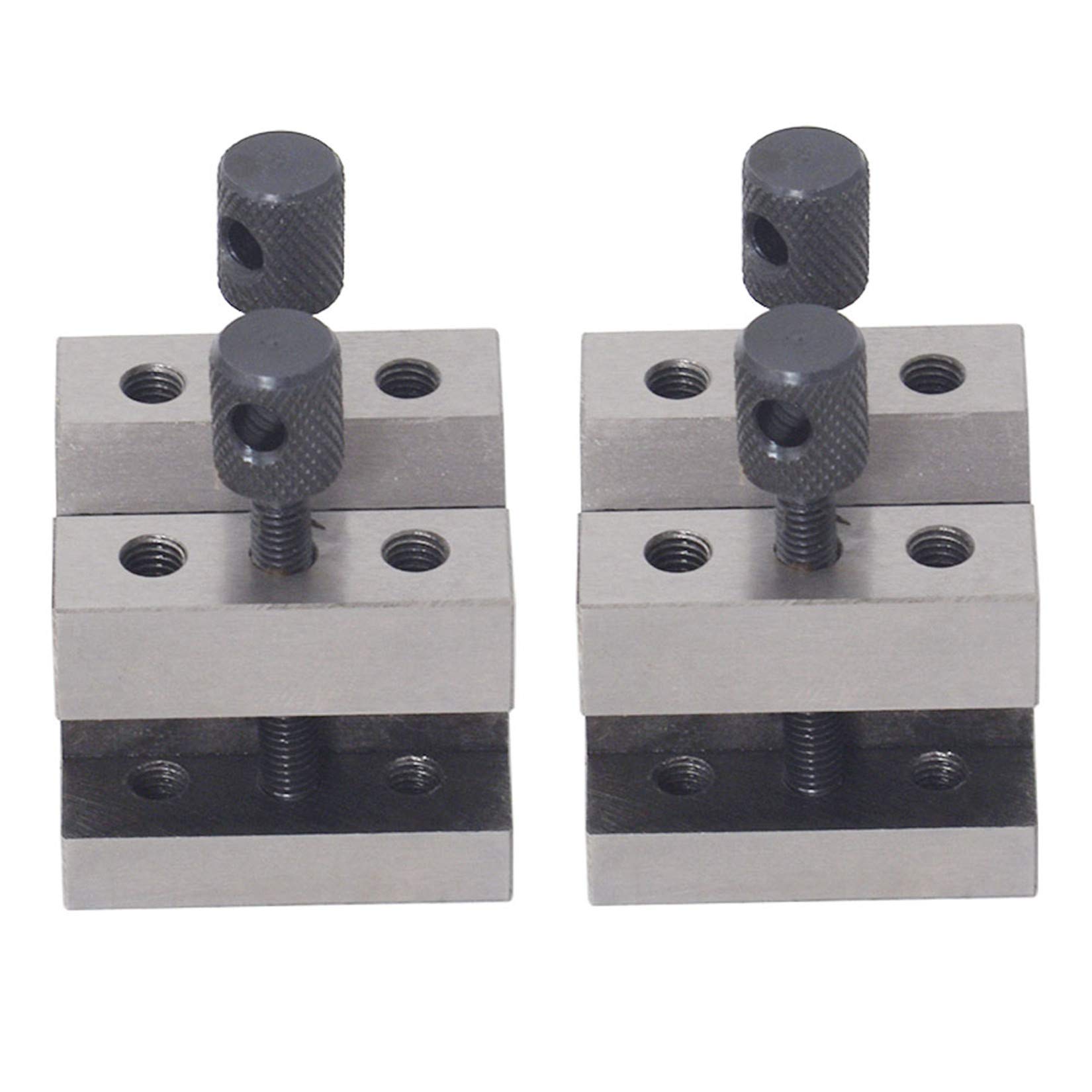 findmall V Blocks with Clamp Set Hardened Steel 90 Degree Angle