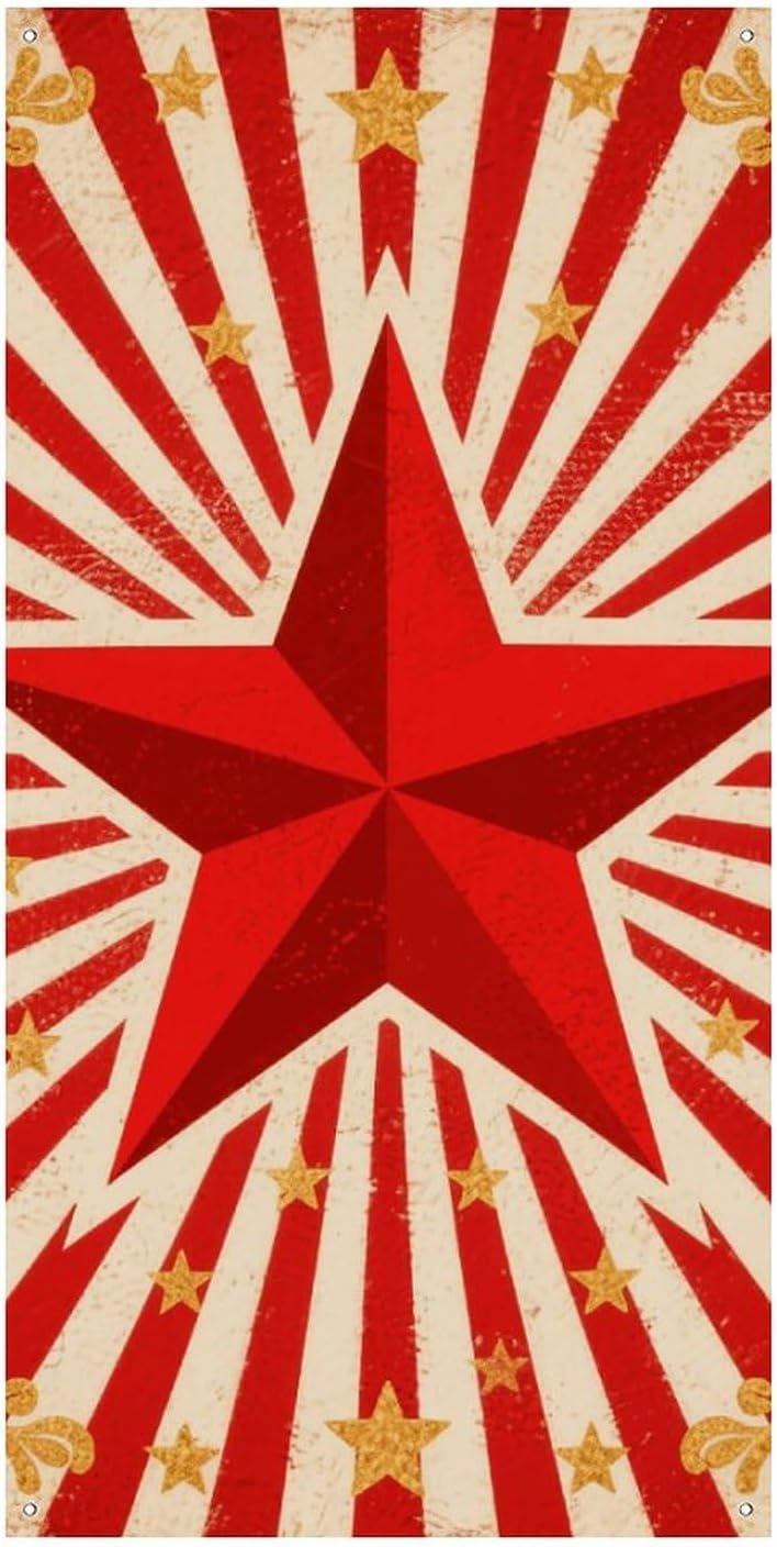 Vintage Circus Background Decoration Door Banner Welcome Door Cover