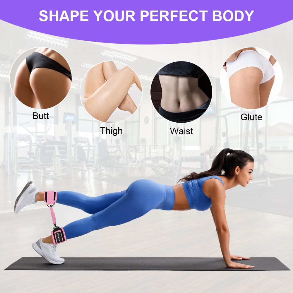 Flintronic Resistance Bands Set, Ankle Resistance Bands, Gym Cuffs with Double D-Ring - Image 4