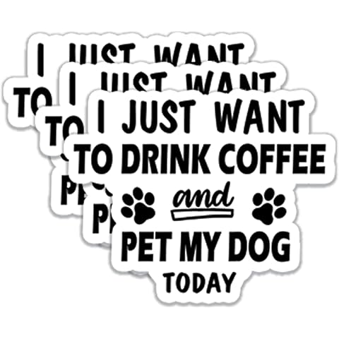 (3Pcs) I Just Want to Drink Coffee Stickers Funny Quotes Stickers Decal Waterproof ...
