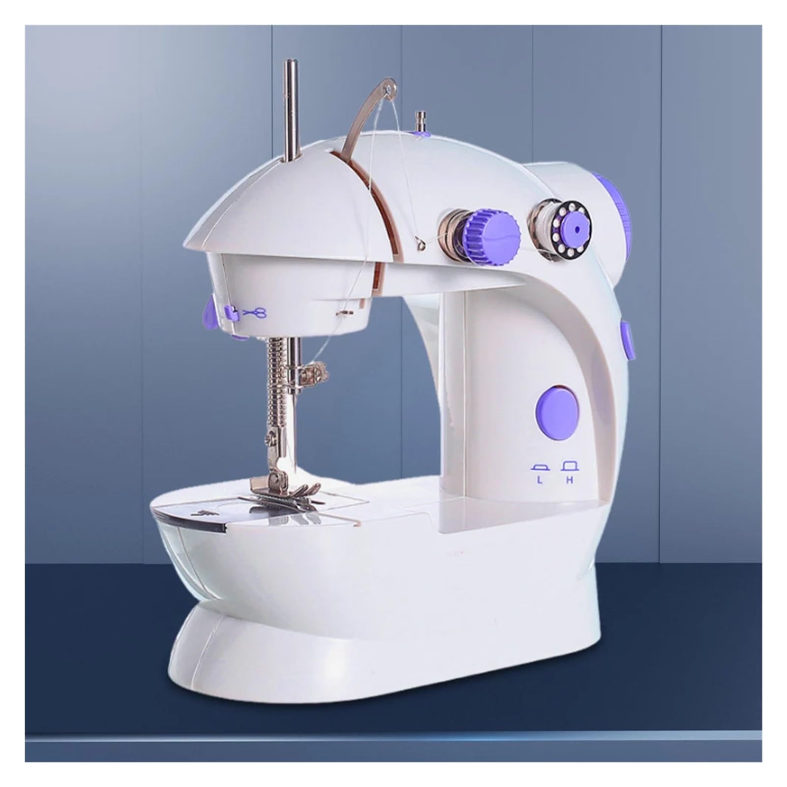 Mini máquina de Coser Manual portátil y Ligera con Puntada pequeña, luz, 2 velocidades, Ideal para Principiantes, portátil y Flexible.
