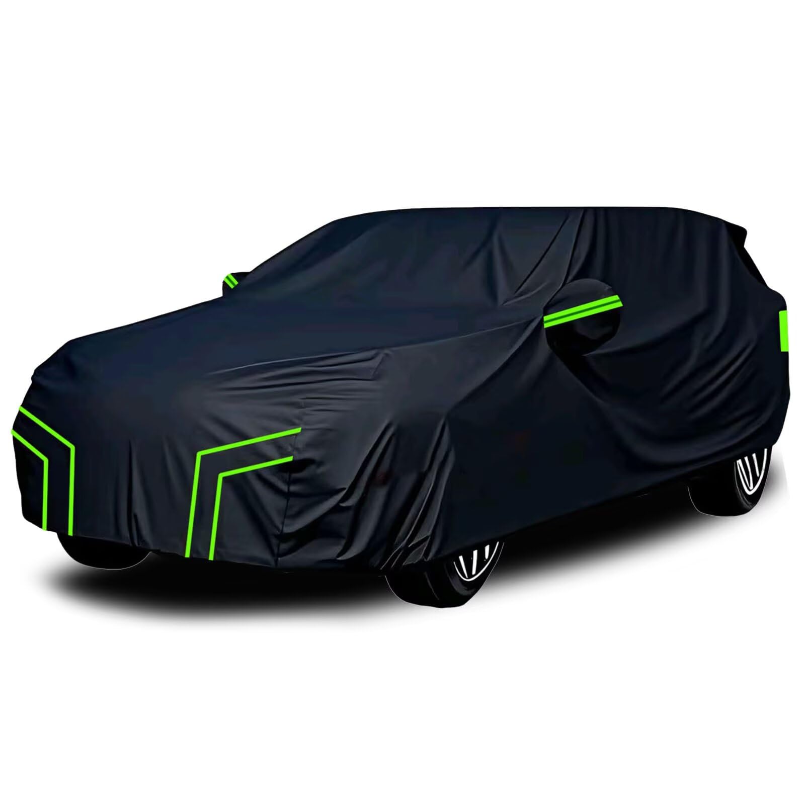 sur Mesure bache Voiture Exterieur imperméable Compatible avec Peugeot 5008 II 2016-2024,résistante au Soleil,au Vent,Neige Pluie,Protection Quatre Saisons(Black Green)