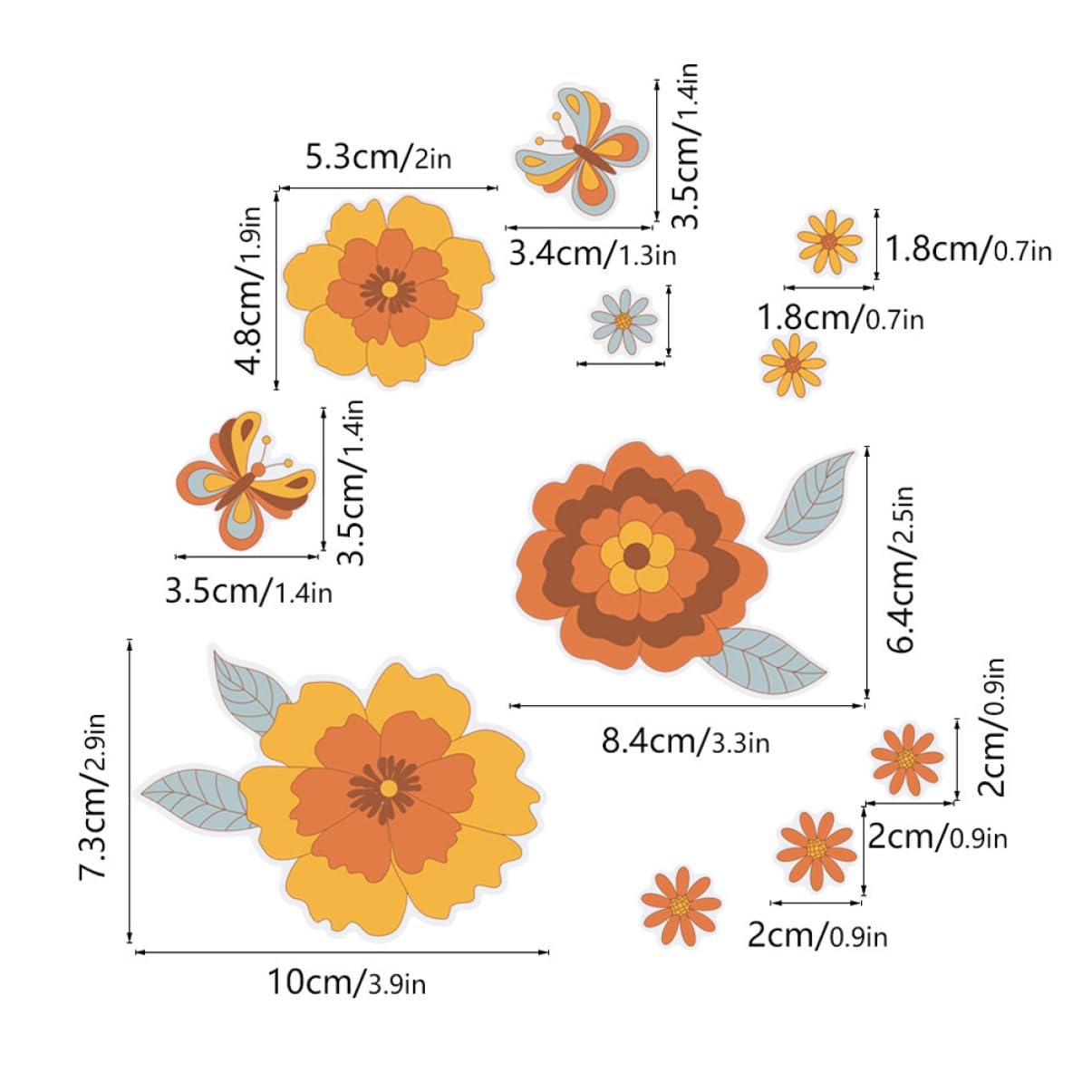 DOITOOL 10 Set adesivi murali rimovibili adesivi cameretta wall sticker staccare e incollare la carta da parati farfalle adesivi decorativi da parete arredamento per ufficio primaverile