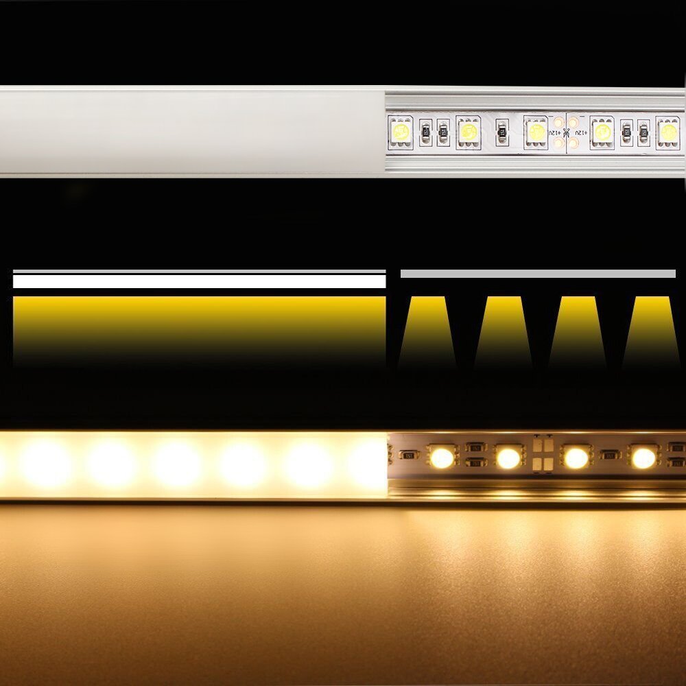 🔥 Hоt Dеаlѕ TORCHSTAR 1M/3.3ft V-Shape Aluminum Channel for Corner Mount LED Strip Installation, Right Angle Aluminum Profile with Oyster White Cover, End Caps and Mounting Clips - V02, Pack of 5