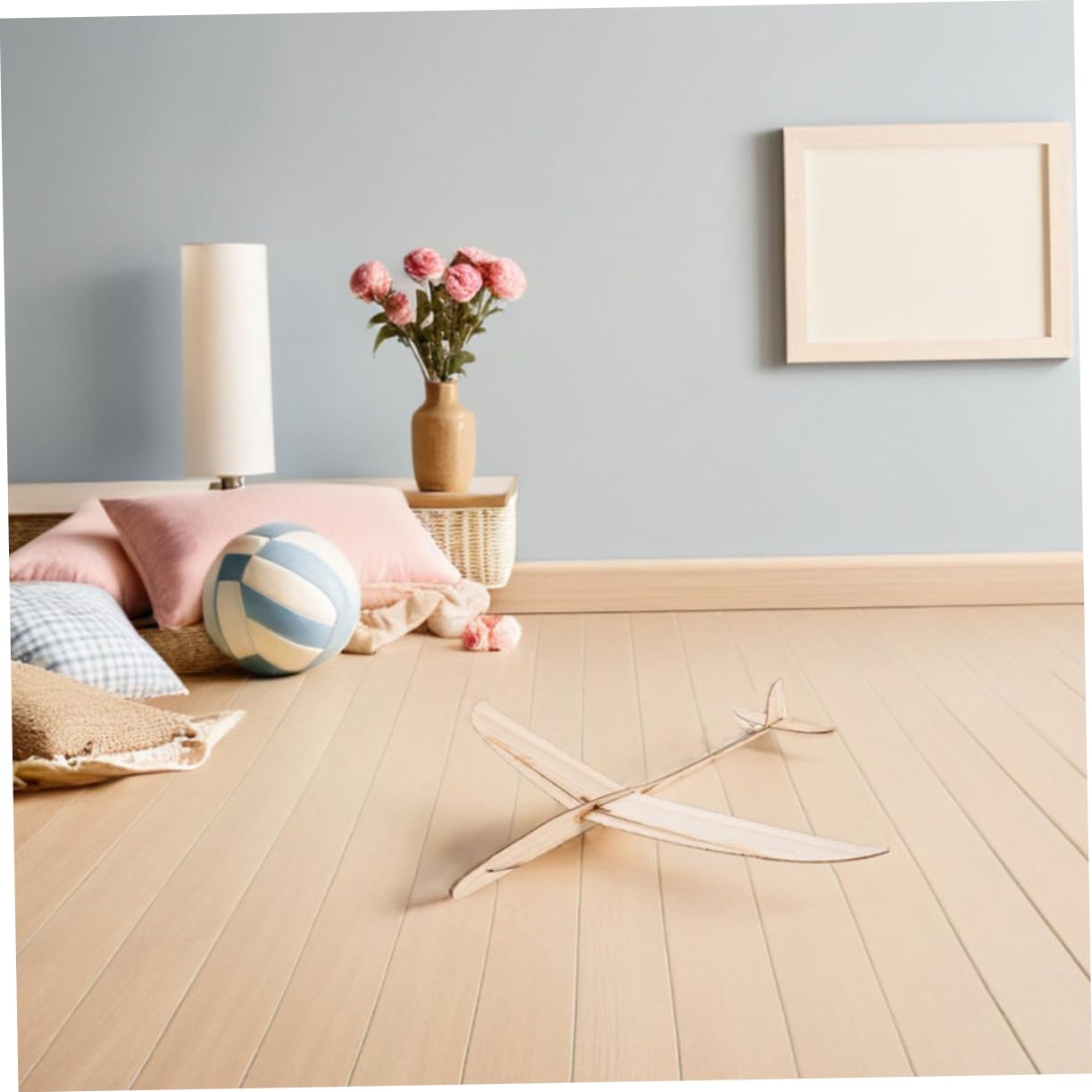 ibasenice Lot de 2 Planeurs en Bois Soi-même Surface à Peindre, Vol Stable, pour Garçon et Filles et Loisirs en Extérieur