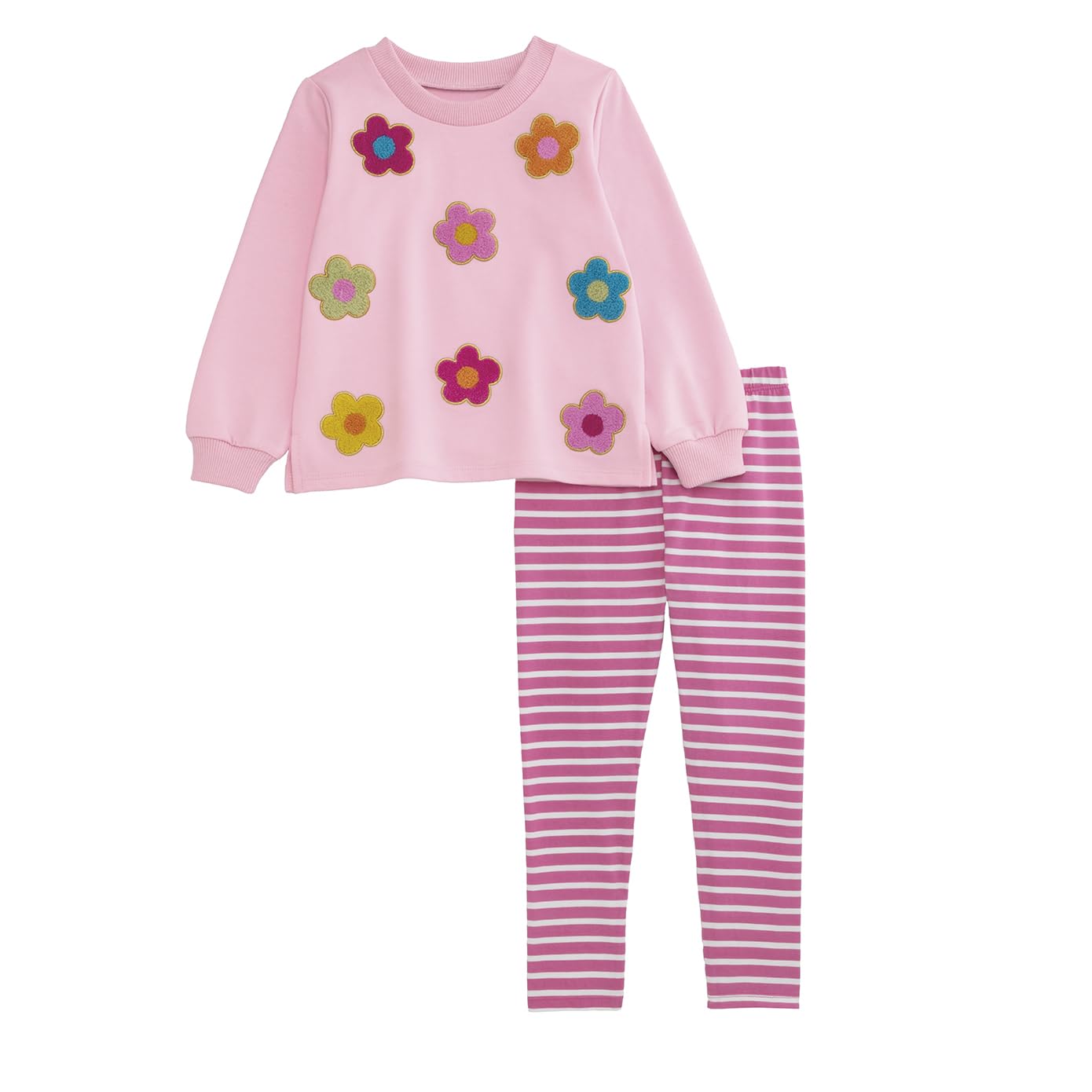 Mud Pie Baby-Mädchen Kids Boucle Flower Two Piece Set Zweiteiliges Blumenset