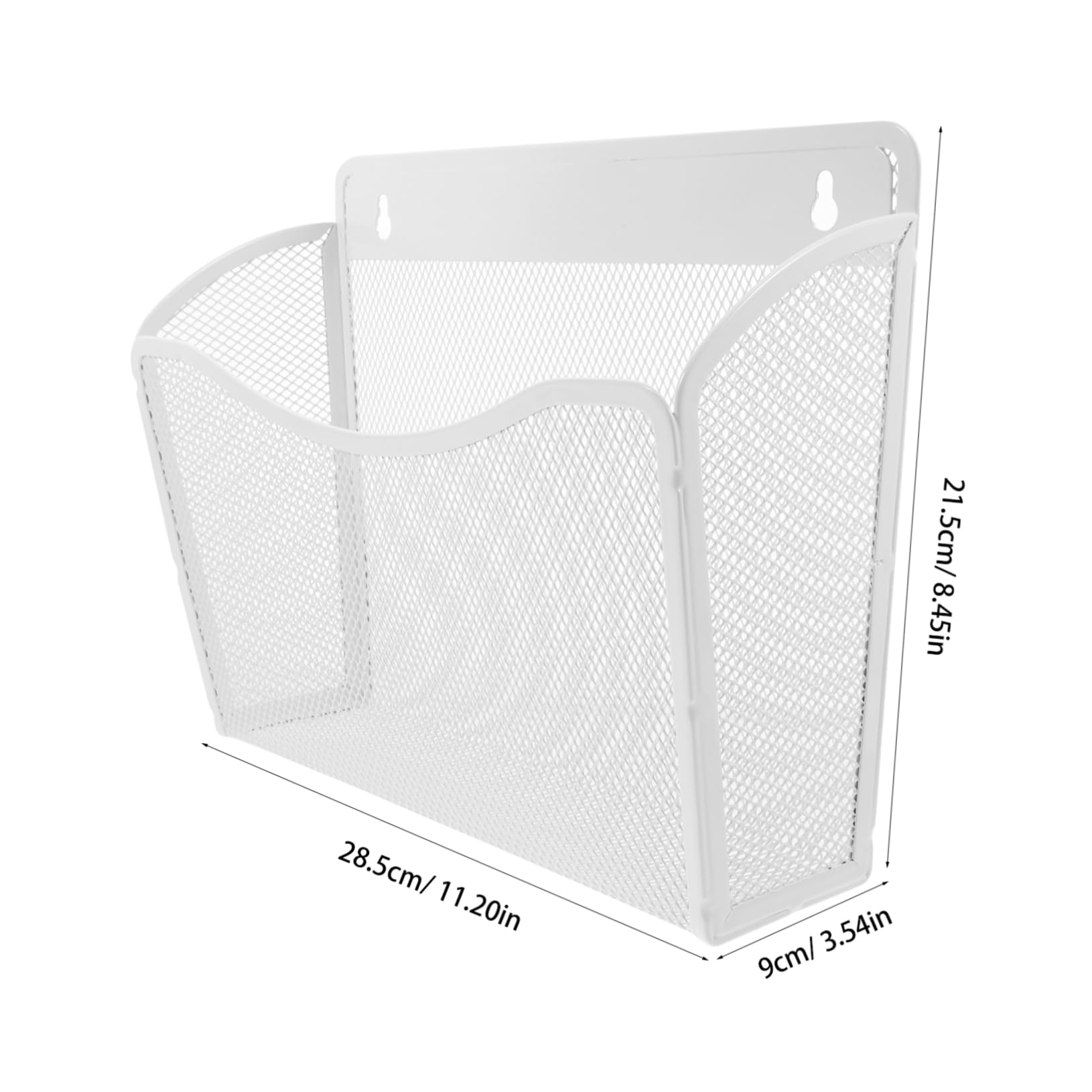 Angoily File Storage Basket Magnetic Folder Bins for Classroom Fridge Organizer Office Door Mailbox Wall Shelf Organizer Duty Wall Mount File Holder Magnetic Basket Iron White