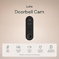 Vista 2 de Luna Doorbell Camera Wireless, AI Human/Package Detection, Instant Alerts, Night Vision, 2-Way Audio, Battery/Wired Powered, Cloud Storage, 2.4GHz