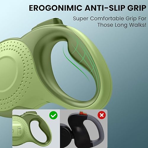 Miniatura 5 de Best Dog Supplies - Correa retráctil 4 en 1 para perro de 26 pies  26.2 ft de largo con linterna y dispensador de bolsas de excrementos para perros