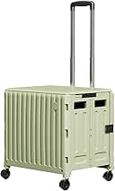 Heavy Duty Rolling Cart for Stairs:Collapsible Utility Crate with Wheels & Handle Foldable Tote Box for Toolbox Trade Show Supplies Teachers TODAYGO Mobile Storage Cart with Lid